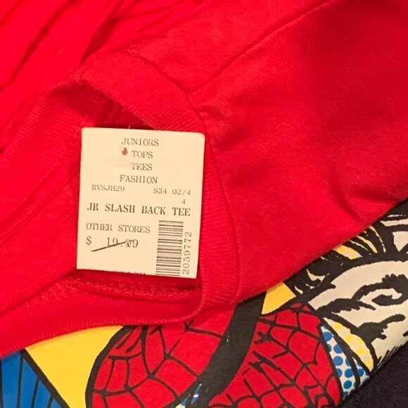 Marvel Comics Sz S/M Four Superheroes Slash Back Graphic Tee Red 199C - Picture 5 of 6